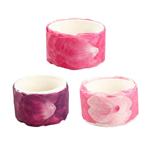 GALPADA 3 Stück Teiliges Blütenblatt Washi Tape Selbstklebendes Dekoratives Klebeband für Scrapbooking Tagebuch DIY Weinrot Lila für Gestalten von GALPADA