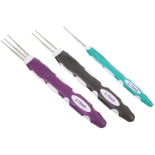 GALPADA 3 Stück Teiliges Dreadlocks Häkelnadel Set Doppel und Dreifachkopf Tools für Haarverlängerungen und Dreadlocks Einfach zu Bedienen Langlebig und Vielseitig für Haartypen von GALPADA