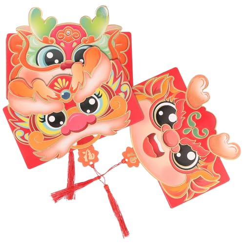GALPADA 3 Stück Teiliges Faltbare Rote Umschläge Jahr Drachen Lucky Money Bag aus Stabilem Papier mit Kartenfächern Chinesische Neujahrsumschläge für Hochzeit Festival GALPADA 3 Stück Teiliges Faltbare Rote Umschläge Jahr Drachen Lucky Money Bag aus Stabilem Papier mit Kartenfächern Chinesische Neujahrsumschläge für Hochzeit Festival von GALPADA