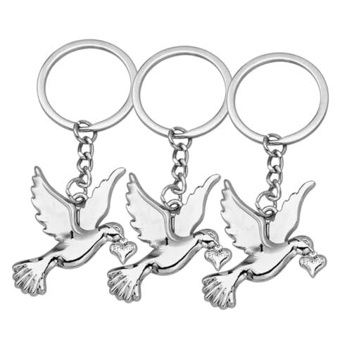 GALPADA 3 Stück Teiliges Metall Schlüsselanhänger Peace Dove Schlüsselring und Stilvolles Taschenanhänger Dekorativer Friedens Taubenanhänger für Geldbörsen und Handtaschen als von GALPADA