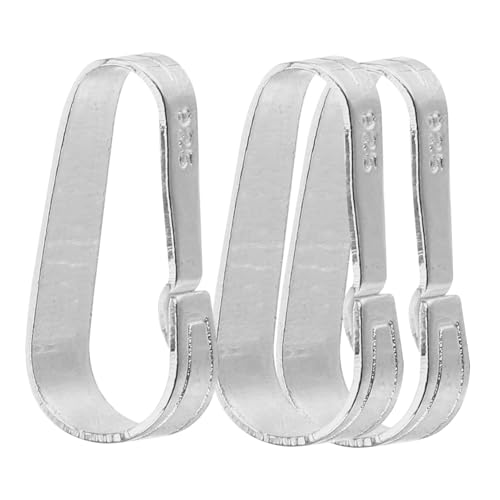 GALPADA 3 Stück Teiliges Pinch Bails für Schmuckherstellung Silberne Anhänger Clips Vielseitige Verschlussverbinder für Halsketten und Armbänder Werkzeugfrei Kompakt für DIY von GALPADA
