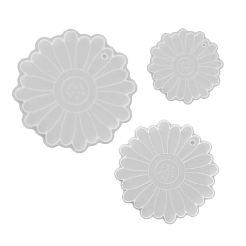 GALPADA 3 Stück Teiliges Silikonform DIY Epoxidharz Untersetzer Flexible Transparente Blütenform Gießformen Leicht Entformbar Sicher und Vielseitig für Kreative Wohnaccessoires von GALPADA