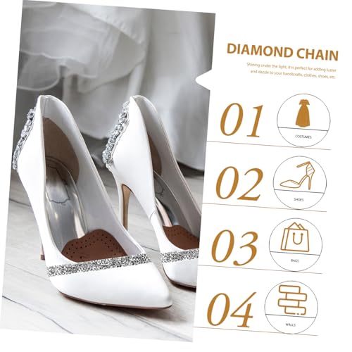 GALPADA 3 Stück Teiliges Strassband Silberweißes Funkelndes Kristallband mit Hot Melt Kleber Vielseitiges DIY Dekoband für Hochzeit Party Bekleidung und Accessoires von GALPADA