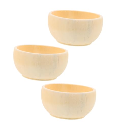 GALPADA 3 Stück Unlackierte Holzschalen für DIY Bastelprojekte Mini Holzschalen zum Malen und Dekorieren für Kreative Spielzeuge und Heimdekoration von GALPADA