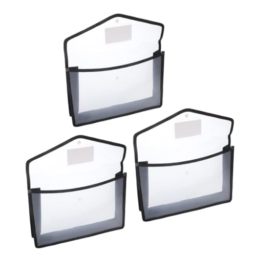 GALPADA 3 Stück Wasserdichte Dokumententasche Transparente Robuste Aktenmappe mit Druckknopf Praktischer Dokumentenorganizer für Büro und Unterwegs von GALPADA