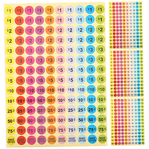 GALPADA 30 Blatt Preisaufkleber für Garagen und Hofverkäufe Selbstklebende Etiketten mit Rundem Design und Leuchtenden Farben für Einfache Preisgestaltung für Flohmärkte und Verkäufe GALPADA 30 Blatt Preisaufkleber für Garagen und Hofverkäufe Selbstklebende Etiketten mit Rundem Design und Leuchtenden Farben für Einfache Preisgestaltung für Flohmärkte und Verkäufe von GALPADA