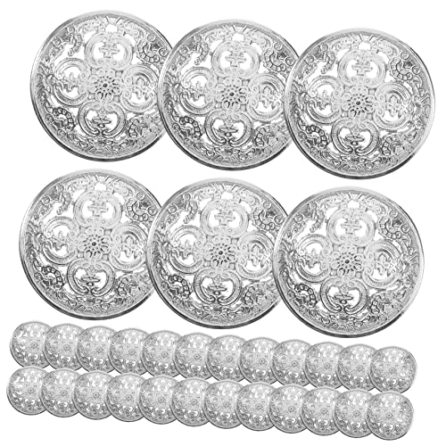 GALPADA 30 Stück Metallknöpfe Nähenvorräte Herstellung Splitter hohle Jackenknöpfe Mantel Metallknopf Pulloverknöpfe Uniformknöpfe Jeansknopf-Ersatz dekorative Bastelknöpfe Tasten Silber von GALPADA