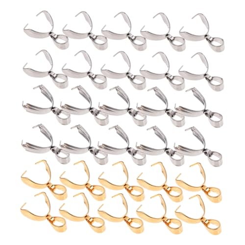 GALPADA 30 Stück Teiliges Anhänger Verschluss Metall Charm Pinch Bails Schmuck DIY Zubehör für Armbänder Ketten Basteln Langlebig Rostfrei von GALPADA