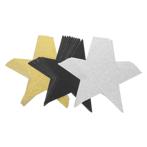 GALPADA 30 Stück Teiliges Glitzerstern Papier Sternausschnitte mit Glitzereffekt Dekorative Handgeschnittene Sterne in Gold Silber und Schwarz für Pinnwand Klassenzimmer Party und GALPADA 30 Stück Teiliges Glitzerstern Papier Sternausschnitte mit Glitzereffekt Dekorative Handgeschnittene Sterne in Gold Silber und Schwarz für Pinnwand Klassenzimmer Party und von GALPADA