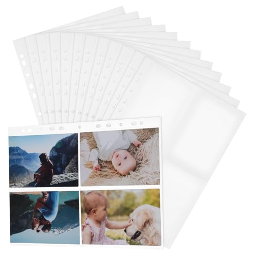 GALPADA 30 Stück Teiliges Sammelkartenhüllen Doppelseitige Fach Klarsichthüllen für Ringordner Transparente Sports Card Organizer Schützende Foto Aufbewahrung für Kartenalbum von GALPADA