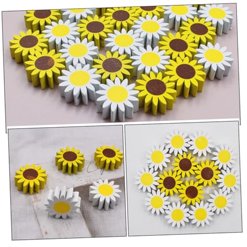 GALPADA 30 Stück Teiliges Sonnenblumen Holzperlen für DIY Schmuckherstellung Stabile Glatte Oberfläche Vielseitig für Halsketten Armbänder Dekoration und Bastelprojekte Zufällige Farbe von GALPADA