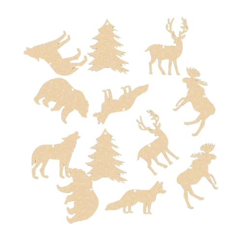 GALPADA 30 Stück Unfertige Holztiere DIY Holz Ausschnitte Teiliges für Kreative Bastelprojekte Dekoration für Weihnachten und Mehr von GALPADA