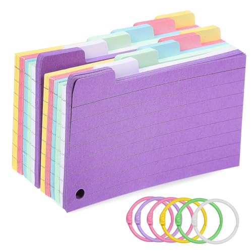 GALPADA 300 Blatt Spule Notizblock Karteikarten Mit Spiralbindung Spiral- Studieren Notizkarten Mit Ringen Gefüttert Karteikarten Ausgekleidet Karteikarten Mit Ring Eisen Zufällige Farbe von GALPADA