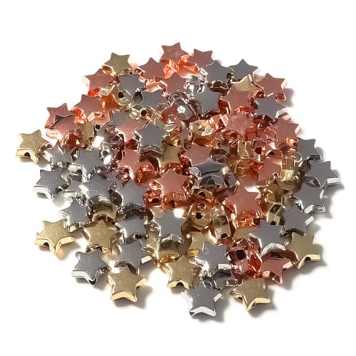 GALPADA 300 Stück Bunte Sternperlen Spacer Beads für Schmuckherstellung Leichte DIY Schmuckperlen mit Kleinem zum Auffädeln von Armbändern Halsketten und Bastelprojekten GALPADA 300 Stück Bunte Sternperlen Spacer Beads für Schmuckherstellung Leichte DIY Schmuckperlen mit Kleinem zum Auffädeln von Armbändern Halsketten und Bastelprojekten von GALPADA