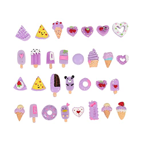 GALPADA 30Stücke DIY Lebensmittelmodell Dekoration für Handyhüllen Simulation von Nahrungsmitteln Kreative Ornamente für Nail Art und Bastelprojekte Farben Langlebig von GALPADA