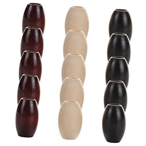GALPADA 30Stücke Ovale Holzperlen DIY Schmuckperlen für Armbänder und Handwerksprojekte Natur Weinrot und Große für Einfaches Auffädeln von GALPADA