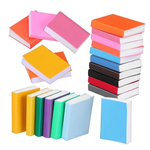 GALPADA 32 Stück Teiliges Miniatur Puppenhaus Dekoration Bunte Mini Blanko-bücher für Arbeitszimmer Schlafzimmer Bibliothek Zubehör für Puppenhaus-spielzimmer von GALPADA