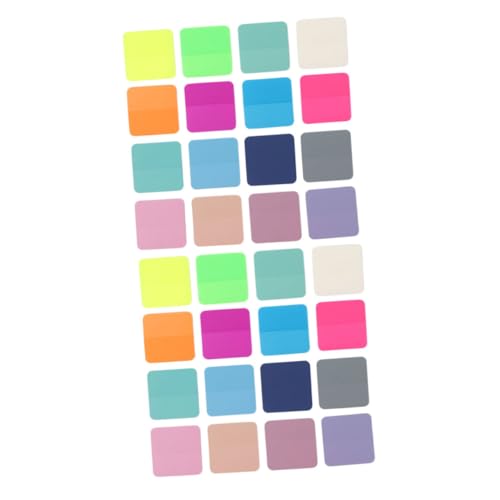 GALPADA 32 Stück Teiliges Quadratische Pet Index Tabs Halbtransparent Fluoreszierende Farben und Töne Haftende Markierungspads für Bücher Notizen Dokumente Vielseitig für Büro Schule von GALPADA