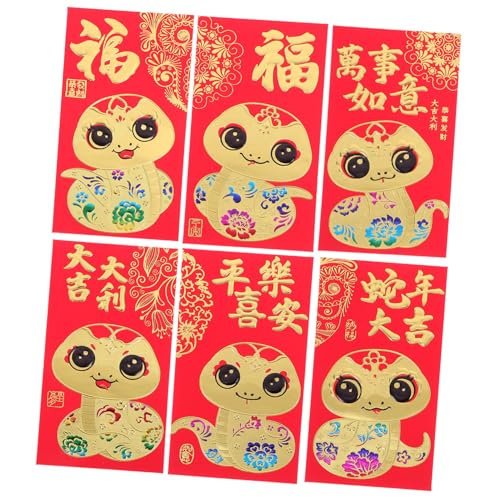 GALPADA 36 Stück Teiliges Chinesische Neujahrsumschläge Schlangenjahr Rote Geldumschläge Traditionelle Frühlingsfest Dekoration Vielseitige Year Money Bags Leuchtend Rotes Design von GALPADA
