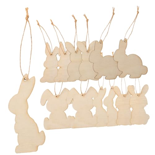 GALPADA 36Stücke Holzscheiben für Ostern Unbehandelte Hasenscheiben Holz DIY Osterausschnitte Bastelmaterialien für Dekoration für Geschenkanhänger und Hängende von GALPADA