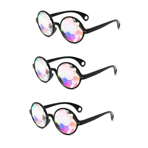 GALPADA 3St Rave-Brille halloween brillen vintage weingläser psychedelisch Neugeborenen-Outfits für Neugeborene schnapsgläser Sonnenbrille Kaleidoskopbrille Gläser mit Kristalllinsen von GALPADA