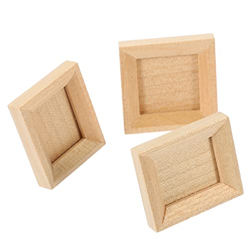 GALPADA 3Stücke Fotorahmen aus Holz Kleine Bilderrahmen für Puppenhaus Zubehör DIY Modell und Kreative Dekoration Verarbeitet und Langlebig von GALPADA
