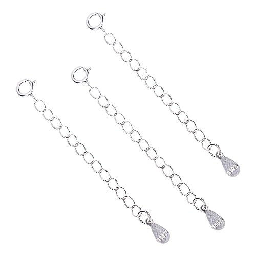 GALPADA 3Stücke Silberne Verlängerungskette für Schmuckherstellung Karabiner mit Wassertröpfchenanhänger für Armbänder und Fußkettchen von GALPADA