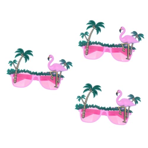 GALPADA 3st Lustige Brille Make-up-brille Kostüm-sonnenbrille Partybrillen Flamingo-sonnenbrille Lustige Hawaiianische Brille Strand Im Freien Strandparty Pool-party Kleidung Rosa Bilden von GALPADA
