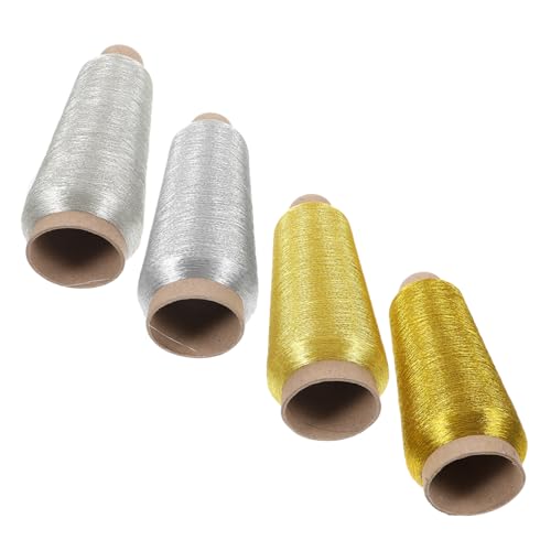 GALPADA 4 Rollen Bunte DIY Stickgarne Praktische Nähfäden für Handarbeiten Einschließlich Silber und Goldfäden für Kreuzstich und Mehr von GALPADA