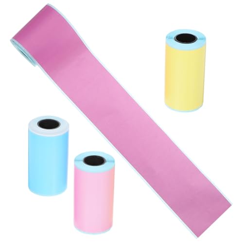 GALPADA 4 Rollen Mini Etiketten Selbstklebend Ölresistent Haftet Stark Für Thermodrucker Versand Preisflaschenetiketten Aufkleber Farbig Blau Gelb von GALPADA