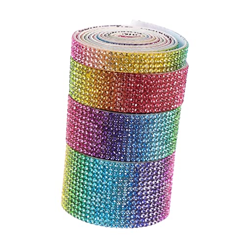 GALPADA 4 Rollen Selbstklebender Strassstreifen Handwerksklebstoff glänzend Kristall-Strass-Streifen AB -Kristall -Strassstreifen selbstklebende Strassbänder Strass-Wraps Strasssteine Bunt GALPADA 4 Rollen Selbstklebender Strassstreifen Handwerksklebstoff glänzend Kristall-Strass-Streifen AB -Kristall -Strassstreifen selbstklebende Strassbänder Strass-Wraps Strasssteine Bunt von GALPADA