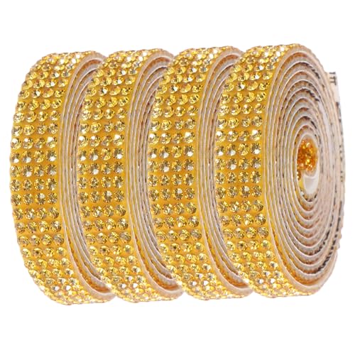 GALPADA 4 Rollen Selbstklebendes Bling Band Dekor Strassstreifen Selbstklebendes Strassband Strassband Strass Bling Streifen Zierstreifen von GALPADA