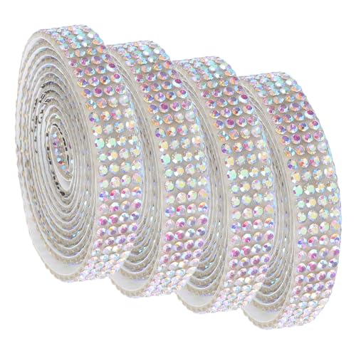 GALPADA 4 Rollen Selbstklebendes Strassband Breit Rolle Bling Schmuckbänder für Geschenkverpackung Kleidung Basteln DIY Dekoration von GALPADA