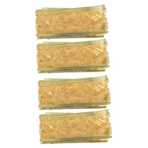GALPADA 4 Rollen Teiliges Weihnachtsband Goldene und Silberne DIY Geschenkband mit Sternenmuster Transparentes Dekoband für Weihnachtsbaum Geschenkverpackung und Bastelideen Langlebiges GALPADA 4 Rollen Teiliges Weihnachtsband Goldene und Silberne DIY Geschenkband mit Sternenmuster Transparentes Dekoband für Weihnachtsbaum Geschenkverpackung und Bastelideen Langlebiges von GALPADA