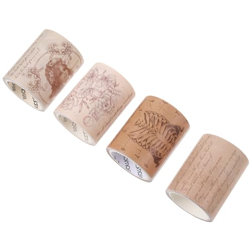 GALPADA 4 Rollen Washi Tape mit Vintage mustern pro Dekoratives Papierklebeband für Scrapbooking DIY Basteln Kalendergestaltung Geschenkverpackung Vielseitiges Bastelzubehör von GALPADA