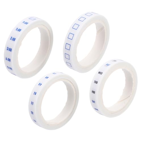 GALPADA 4 Rollen Zeit- und Papierband Planer Zubehör dekoratives Klebeband Sammelalbum liefert Datum Aufkleber Tagebuchband Planer Washi Tape Washi Tape zum Aufzeichnen Flüsterpapier Weiß von GALPADA