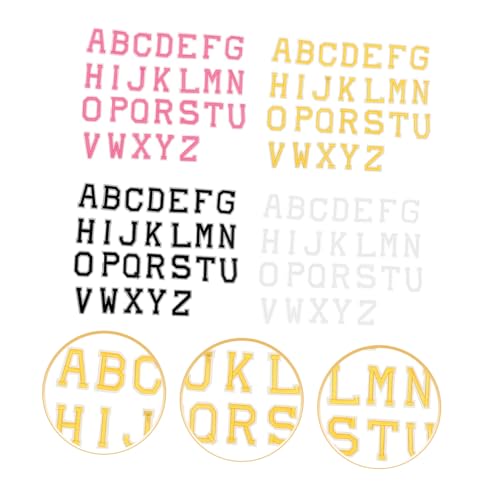GALPADA 4 Sätze Bügelbilder Alphabet Applikationen zum Aufbügeln Bunte Buchstaben Patches zum Aufnähen für DIY Kleidung Reparatur und Dekoration Textilien von GALPADA