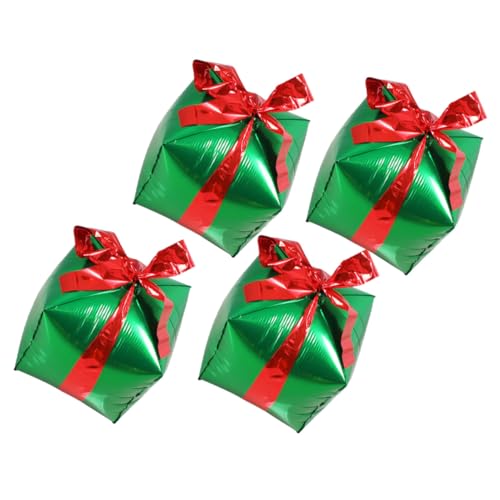 GALPADA 4 Stück Aluminiumfolie Ballons Geschenkbox Weihnachtsdekoration Grün Party Zubehör für Festliche Anlässe und Feierliche Atmosphäre Zufällige Farbe von GALPADA