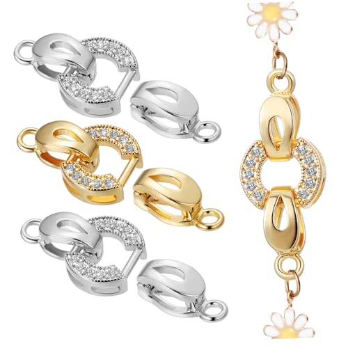 GALPADA 4 Stück Armband Halskette Verschluss Für Verschlüsse Halskettenanschluss Schmuckverschluss Clips Stecker Gold Schließungen Metallisch Schmuckkette Herstellung Runden Kupfer von GALPADA