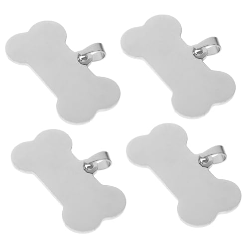 GALPADA 4 Stück Edelstahl Stempelanhänger Für Haustier Namensschilder Blanke Hundeanhänger Charm Herstellungsset Tierfußabdruck Anhänger Edelstahl Stempelanhänger Halskettenanhänger von GALPADA