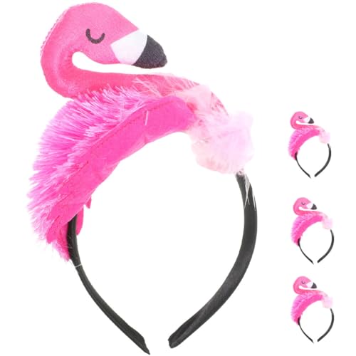 GALPADA 4 Stück Hawaii-Flamingo-Stirnband Flamingo-Hut Party-Kopfschmuck Flamingo-Kopfschmuck Für Hawaii-Karneval Tropische Party Haar-Accessoire von GALPADA
