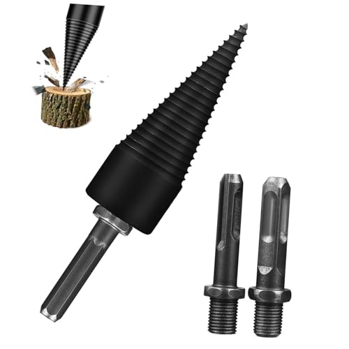 GALPADA 4 Stück Heavy Duty Holzspalter Bohrkegel Stahl Spaltbohrer für Kompatibel mit Elektrowerkzeugen Installieren Robustes Design für Haus und Outdoor Einsatz von GALPADA