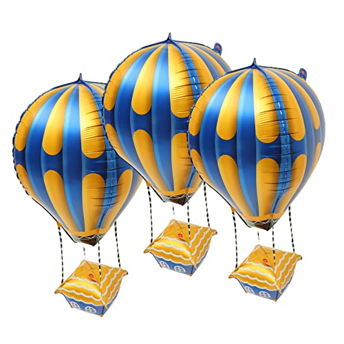 GALPADA 4 Stück Heißluftballon Aluminium Luftballons für Kindergeburtstag Bunte Partydekoration für Feiern Shower und Karneval Hochwertige Verarbeitung von GALPADA