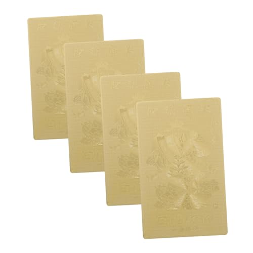 GALPADA 4 Stück Leibwächterkarte Feng-Shui-Amulett Charme Taisui-Tag Frühlingsfestkarte Viel Glückskarte Erfolgskarte glückliche Reize Buddha-Karte Omamori-Charme Kupfer Golden von GALPADA