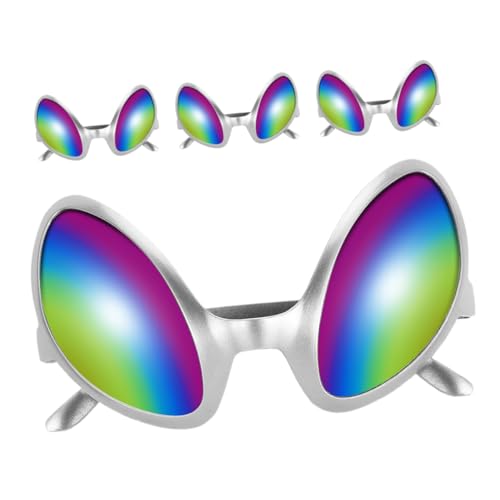 GALPADA 4 Stück Lustige Weltraum Brille Kunststoff Partybrille Kostüm Zubehör für Halloween Cosplay Weltraum Motto Spaßbrille Erwachsene von GALPADA