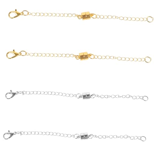 GALPADA 4 Stück Magnetische Kettenverlängerung Teiliges Schmuckverlängerer mit Magnetverschluss für Halsketten Armbänder und DIY Schmuckherstellung Langlebig und Vielseitig Geeignet für von GALPADA