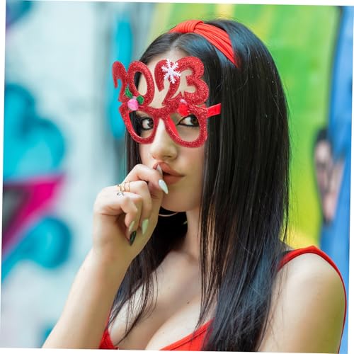 GALPADA 4 Stück Partybrillen Lustige Neujahrsbrillen Rot Grün Gold Silber Festliche Fotorequisiten für Weihnachts und Silvesterfeiern GALPADA 4 Stück Partybrillen Lustige Neujahrsbrillen Rot Grün Gold Silber Festliche Fotorequisiten für Weihnachts und Silvesterfeiern von GALPADA