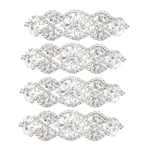 GALPADA 4 Stück Strass Applique für Brautgürtel Selbstklebende Patches mit Funkelnden Strasssteinen für Hochzeiten und Diy Bekleidung Dekoration für Kleider und Taschen von GALPADA