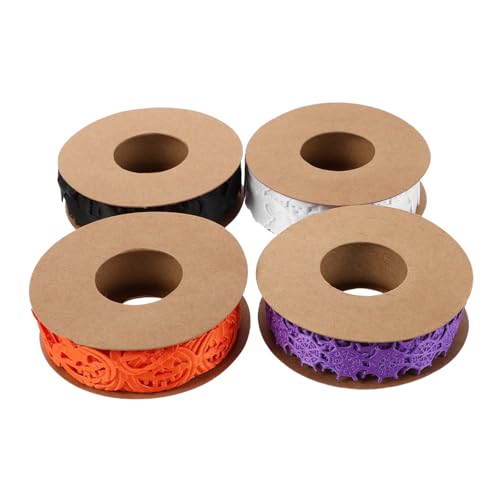 GALPADA 4 Stück Teiliges Halloween-dekorationsband mit Kürbis Fledermaus Geist und Spinnennetz Geprägtes Bastelband für Diy-geschenkverpackung Kranz und Partydeko Halloween-schleifenband GALPADA 4 Stück Teiliges Halloween-dekorationsband mit Kürbis Fledermaus Geist und Spinnennetz Geprägtes Bastelband für Diy-geschenkverpackung Kranz und Partydeko Halloween-schleifenband von GALPADA