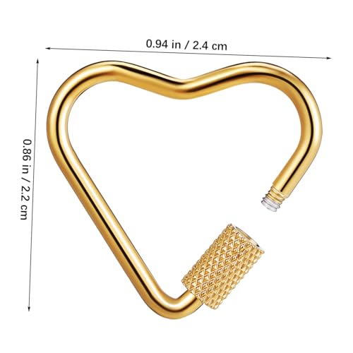 GALPADA 4 Stück Teiliges Herz Karabiner aus Rostfreiem Edelstahl Sicher Schließende Clips für Schlüssel Schmuck Handtaschen Vielseitig Einsetzbar Robustes Metallzubehör für DIY von GALPADA